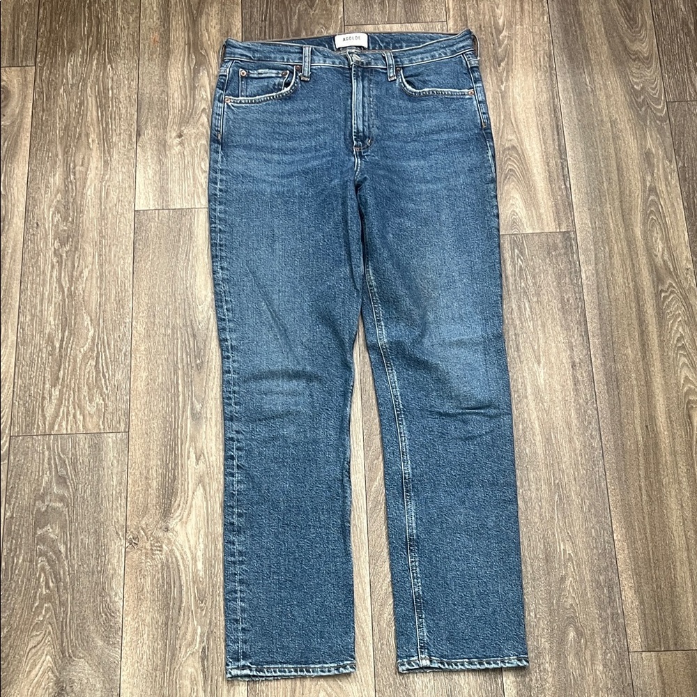 Agolde Blue Straight Leg Jeans